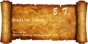 Badila Tünde névjegykártya